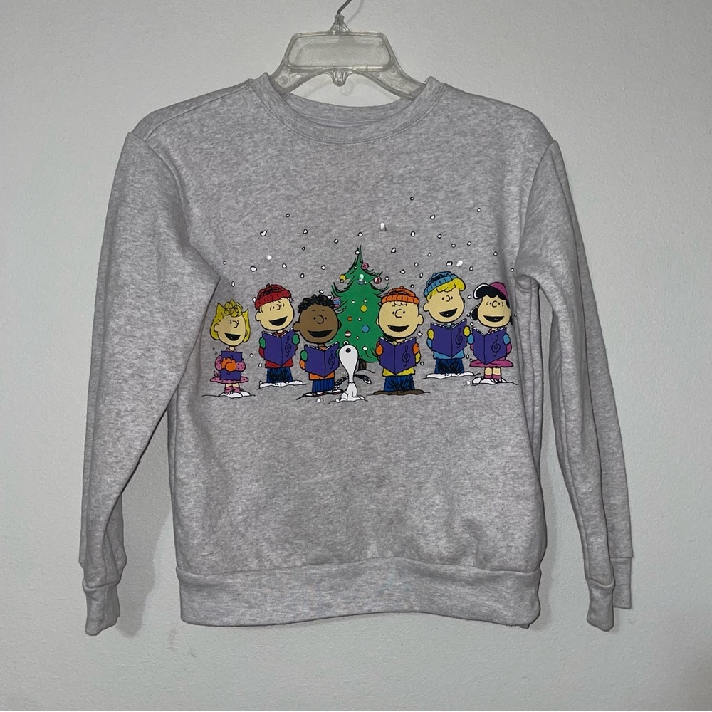 Peanuts Light Up Christmas Sweatshirt Snoopy Unisex Kids Size 12